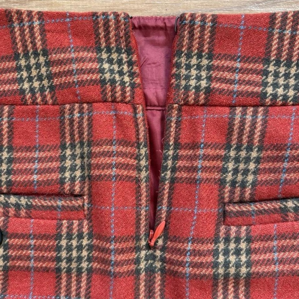 GAP Burnt Orange Plaid Mini Skirt - Picture 3 of 4